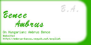 bence ambrus business card
